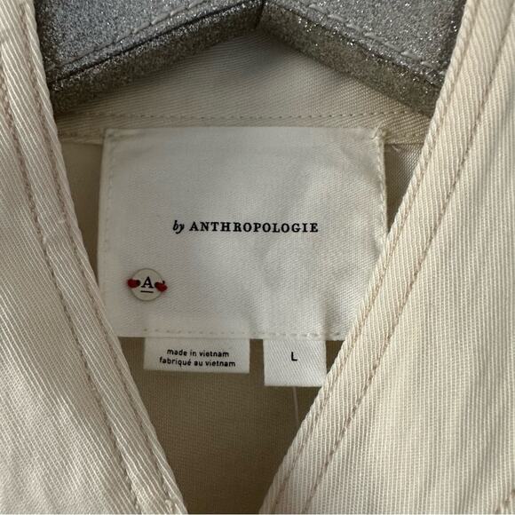 Anthropologie Ivory Silky Utility Vest NEW - Picture 2 of 8